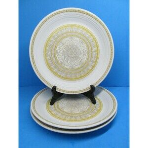 Franciscan Hacienda Gold 10 3/4" Vintage Dinner Plates Set Of 3 Plates